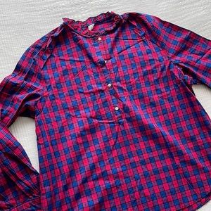 GAP plaid half button shirt size XL